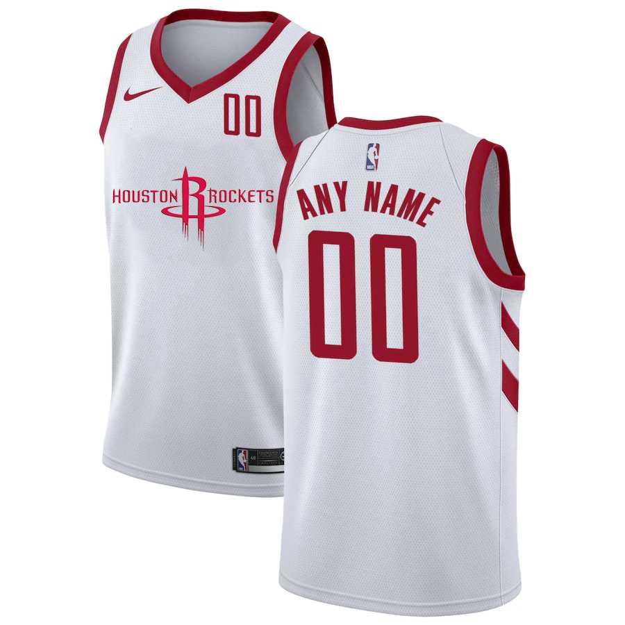 Men & Youth Customized Houston Rockets White Nike City Edition Number Swingman Jersey